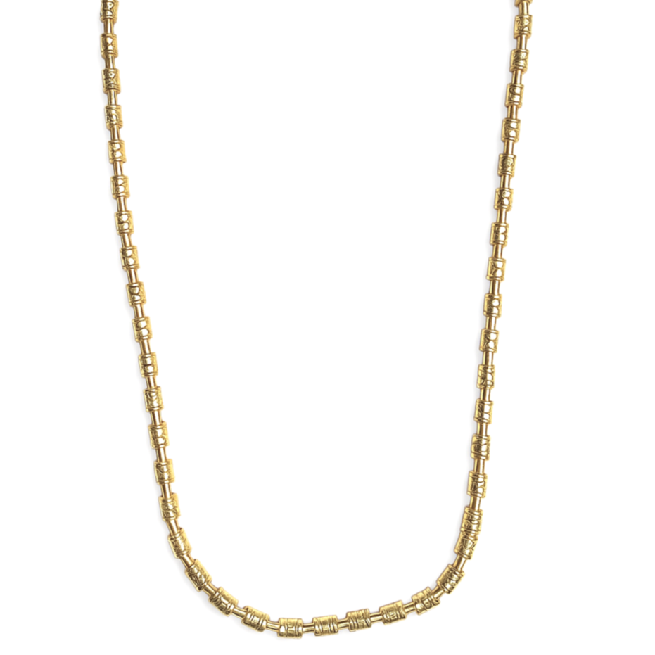 Gold Barrel Link 18" Necklace