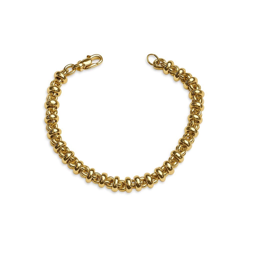 Gold Beaded Link Bracelet