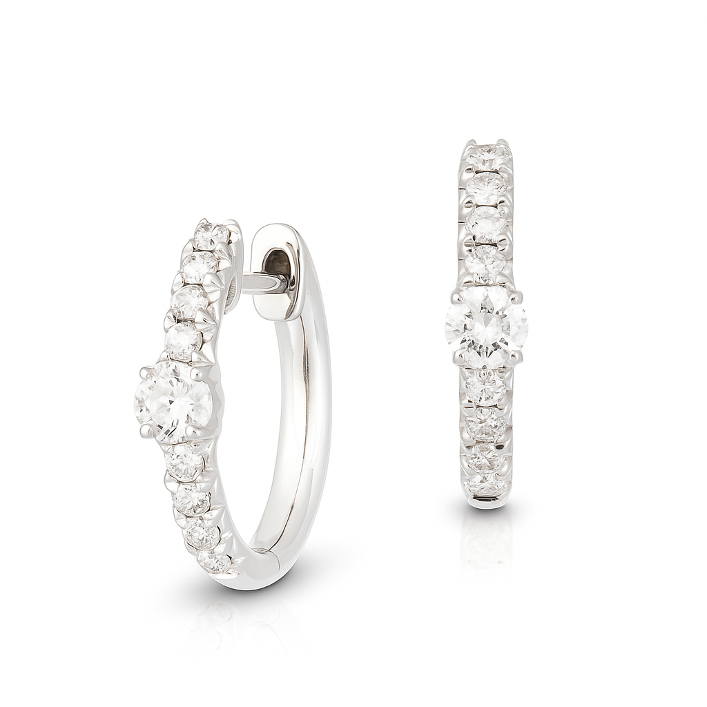 0.44 CT Diamond Hoops