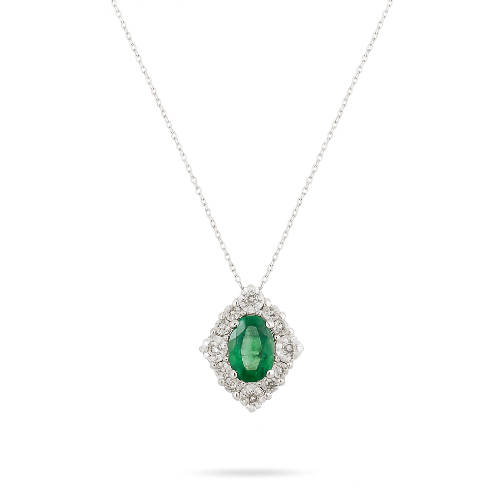 Emerald and Diamond Pendant