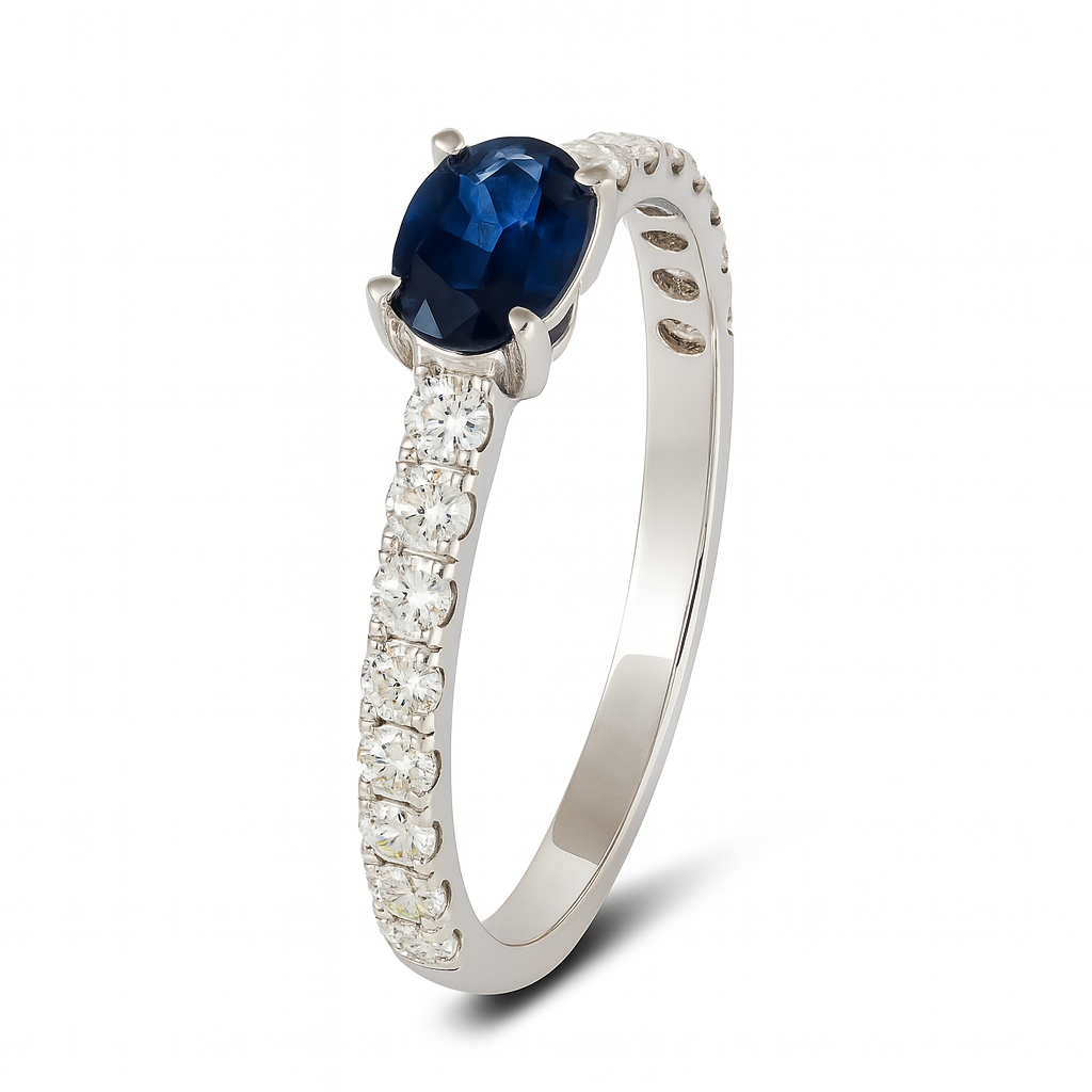 0.54 CT Sapphire & Diamond Ring