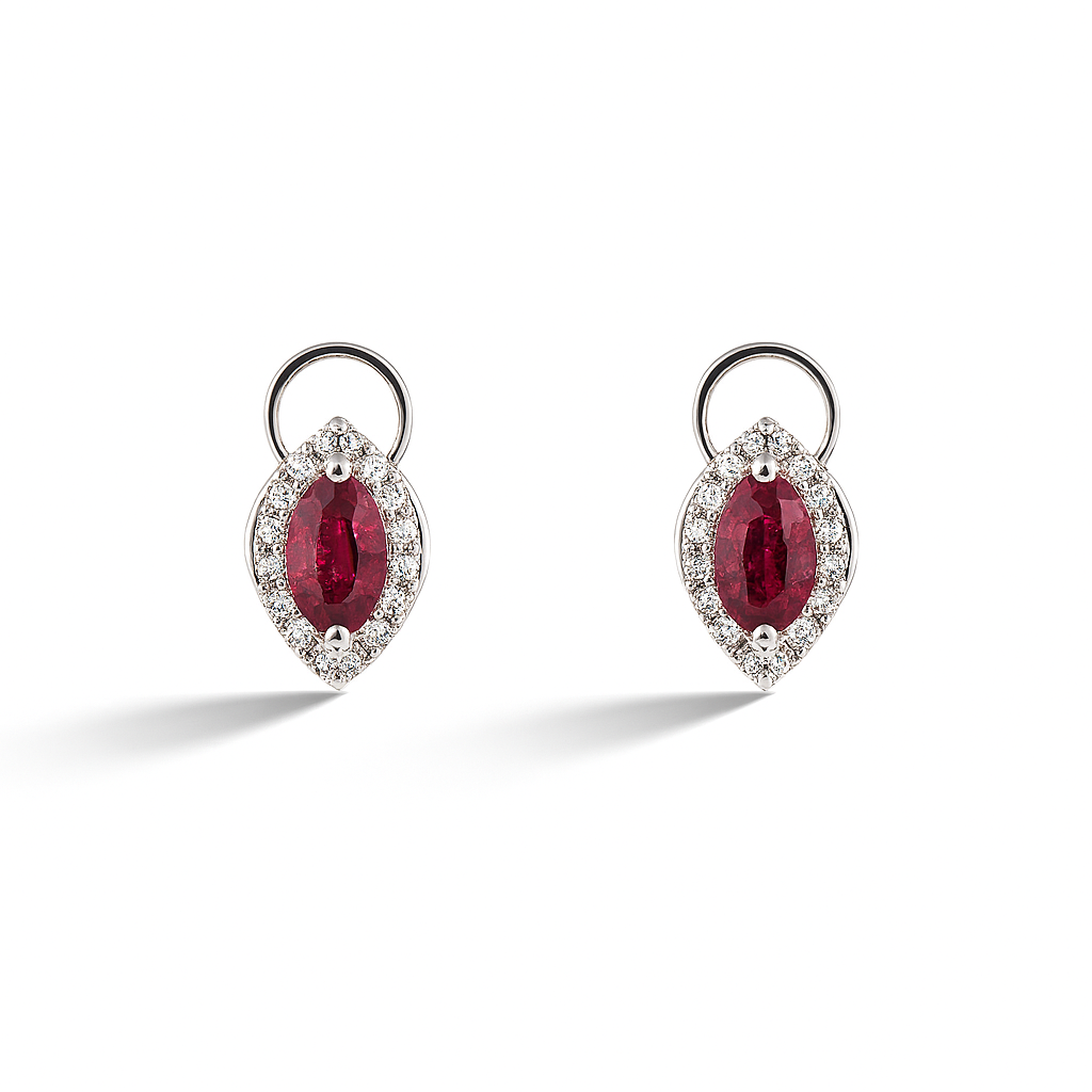 0.52 CT Ruby and Diamond studs