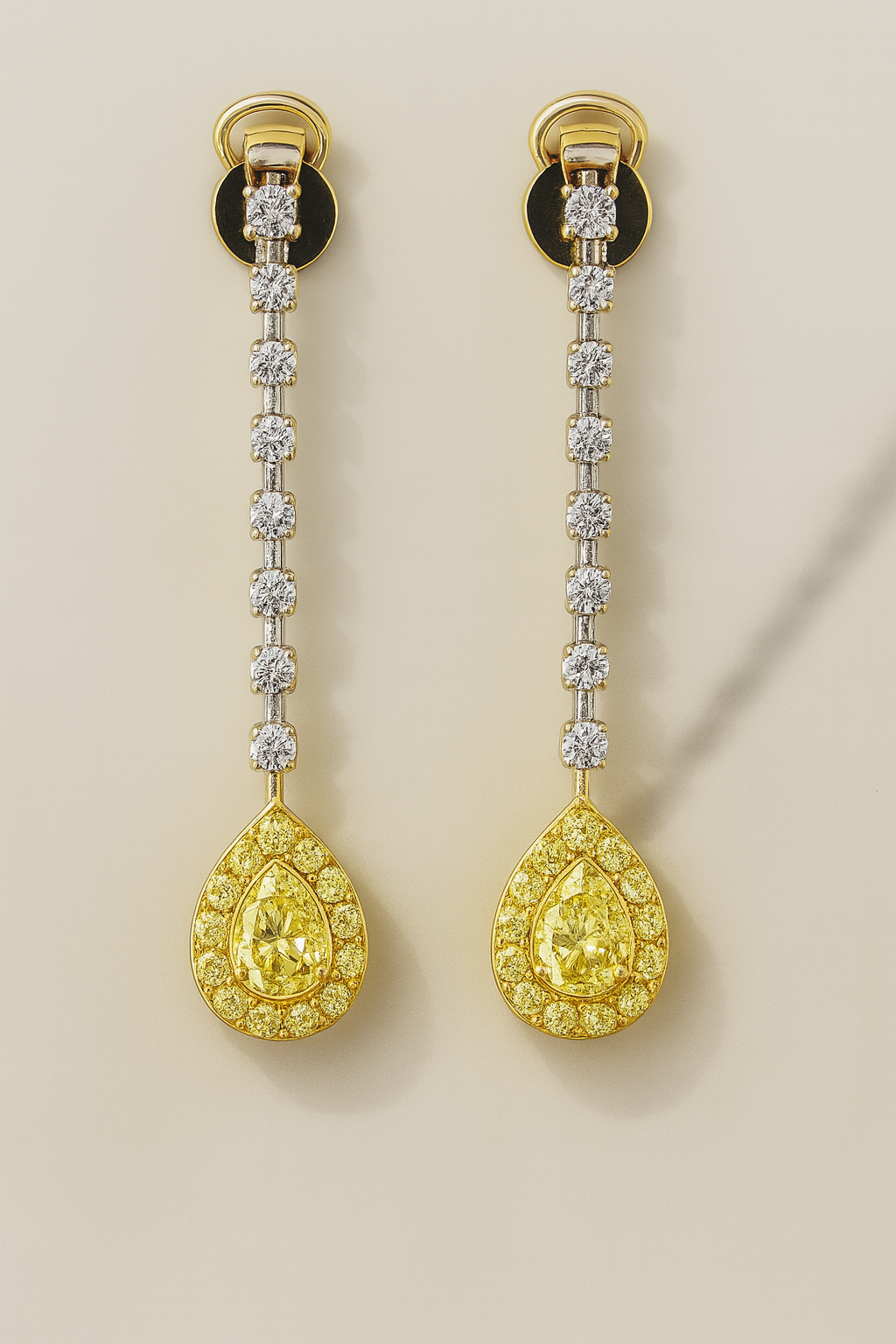0.83 CT Yellow Diamond Earrings