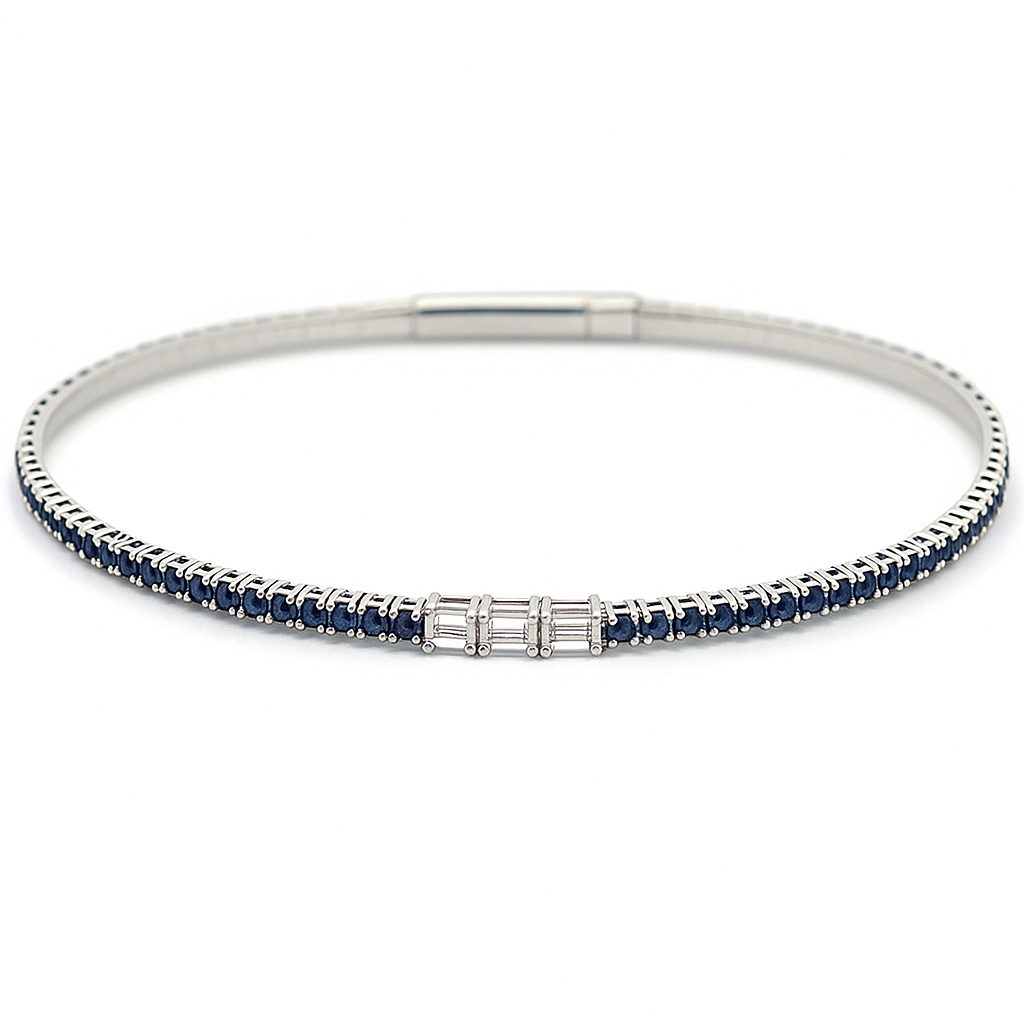 0.89 CT Sapphire & Diamond Bangle