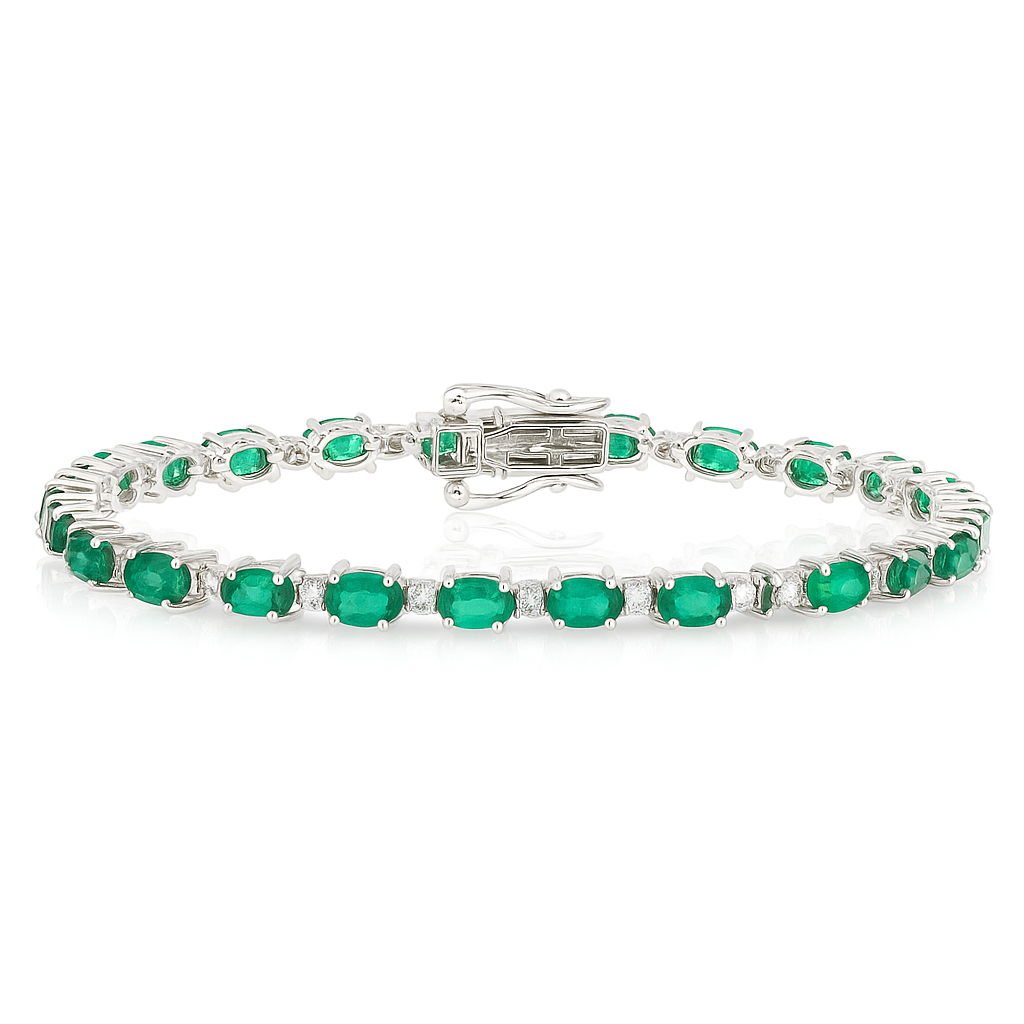 5.54 CT Emerald & Diamond Bracelet