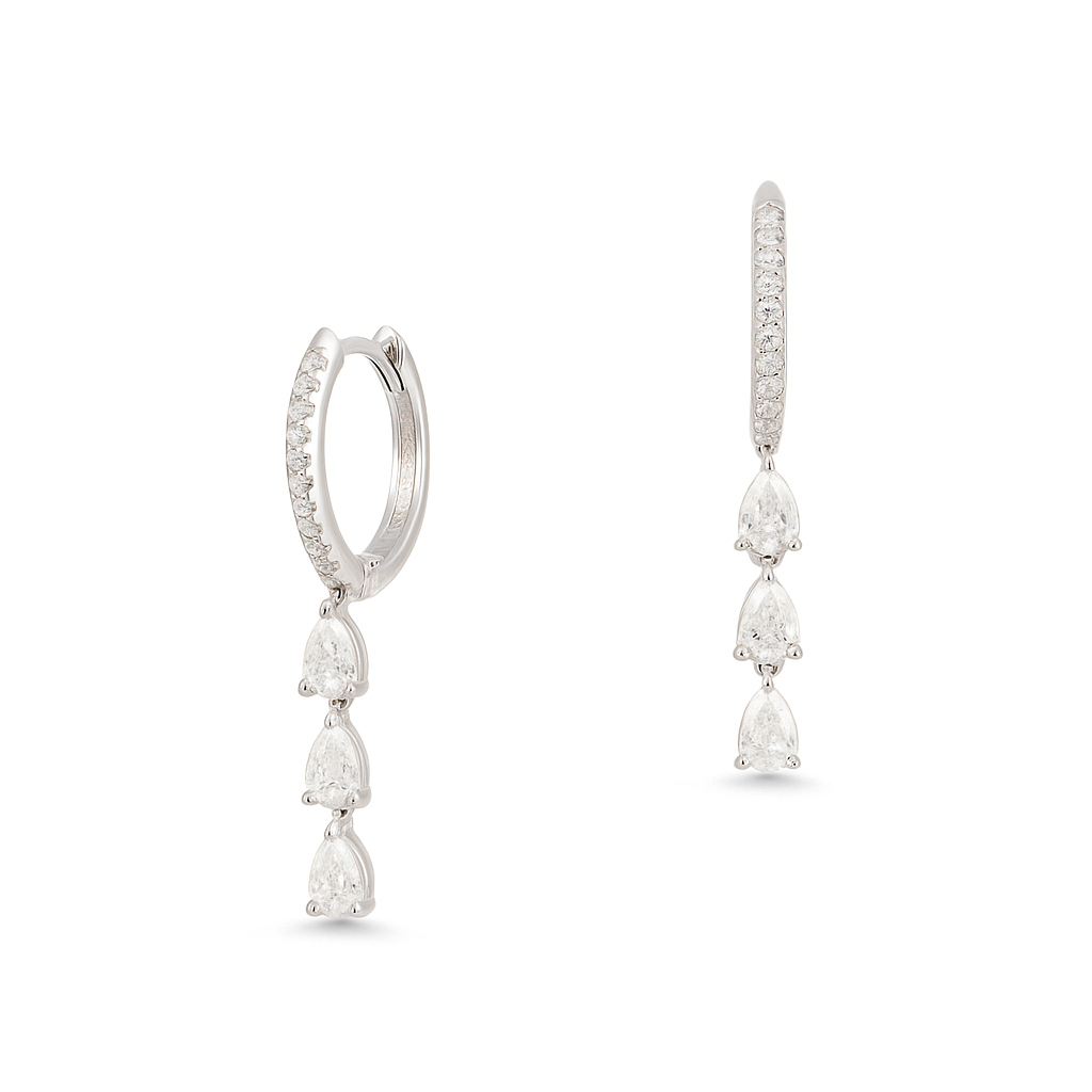 0.69 CT White Diamond Earrings
