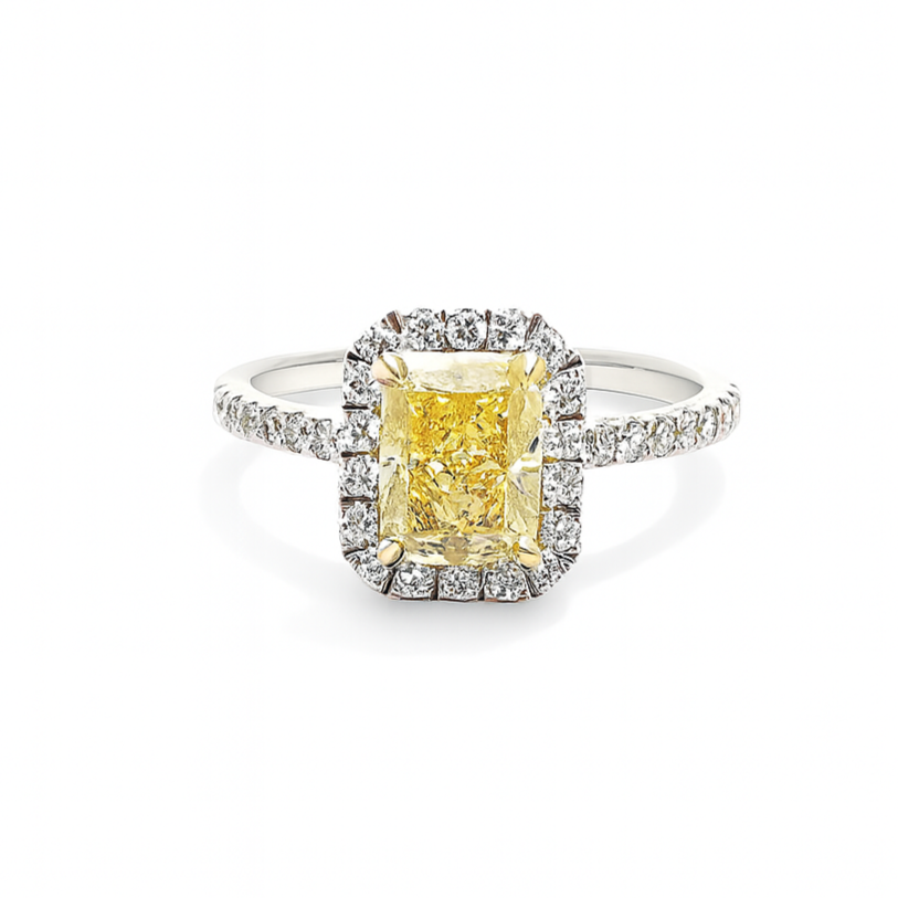 1.73 CT Yellow Diamond Ring