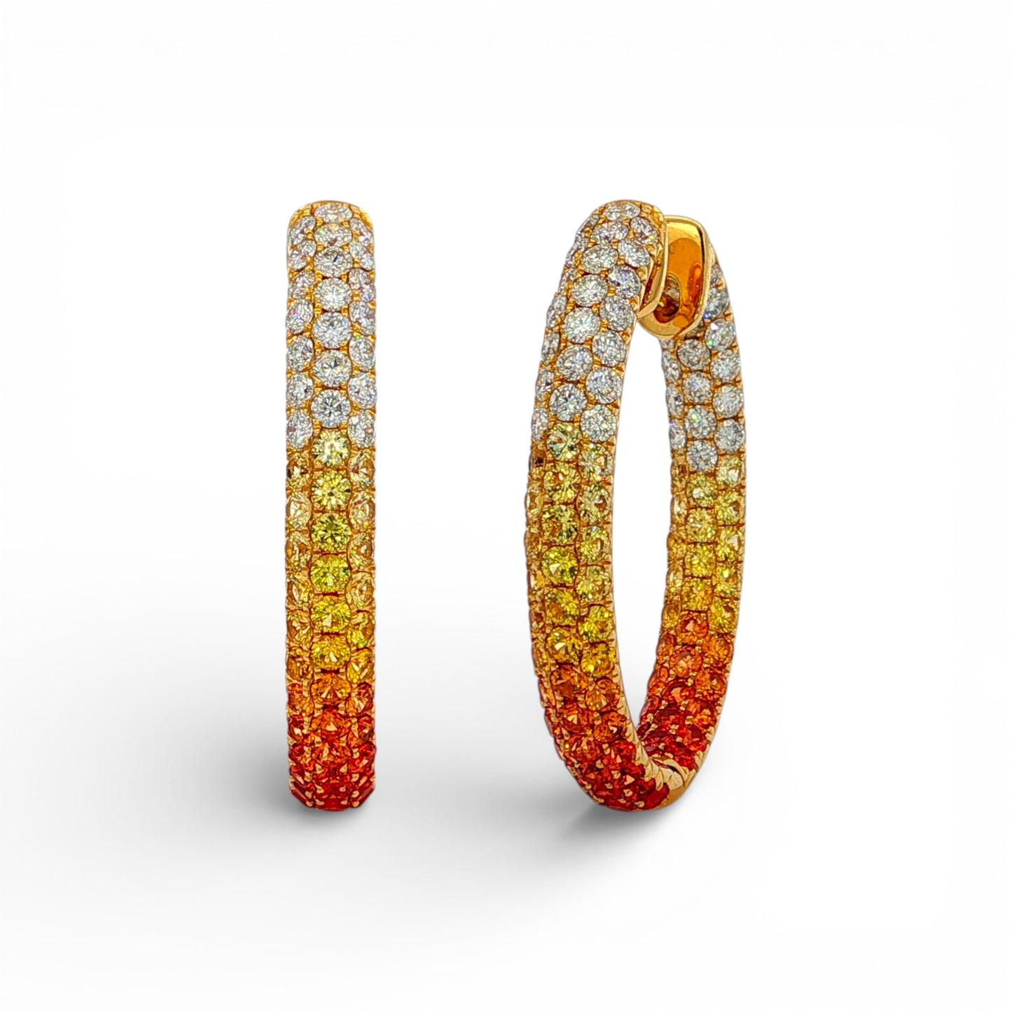 5.38 CT Orange Sapphire Earrings