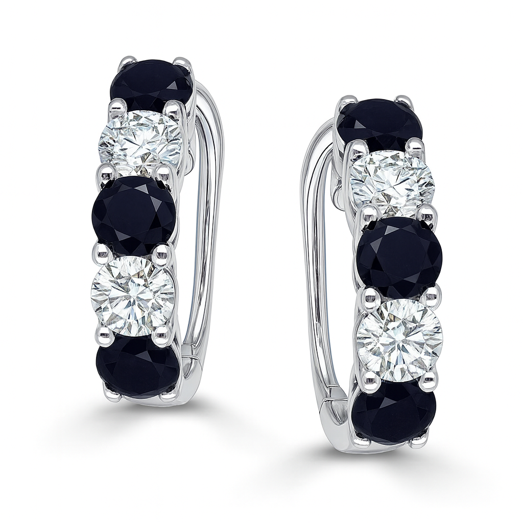 0.90 CT Black Diamond Hoops
