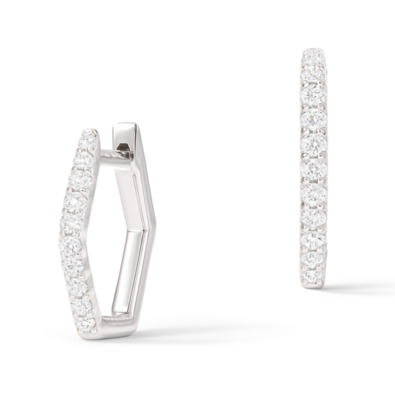 0.49 CT Diamond Hoops