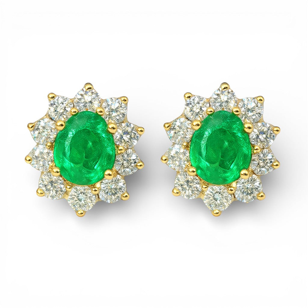 0.74 CT Emerald Stud Earrings