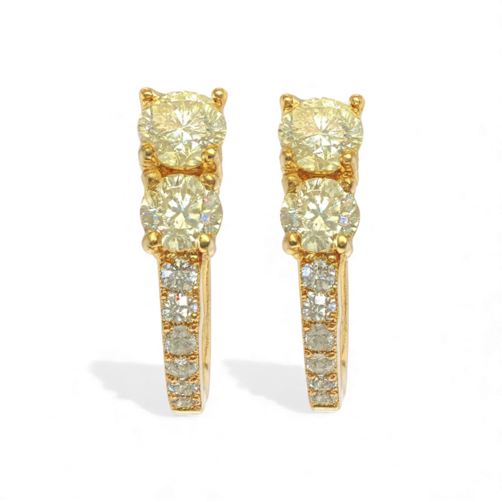 0.48 CT Yellow Diamond Earrings