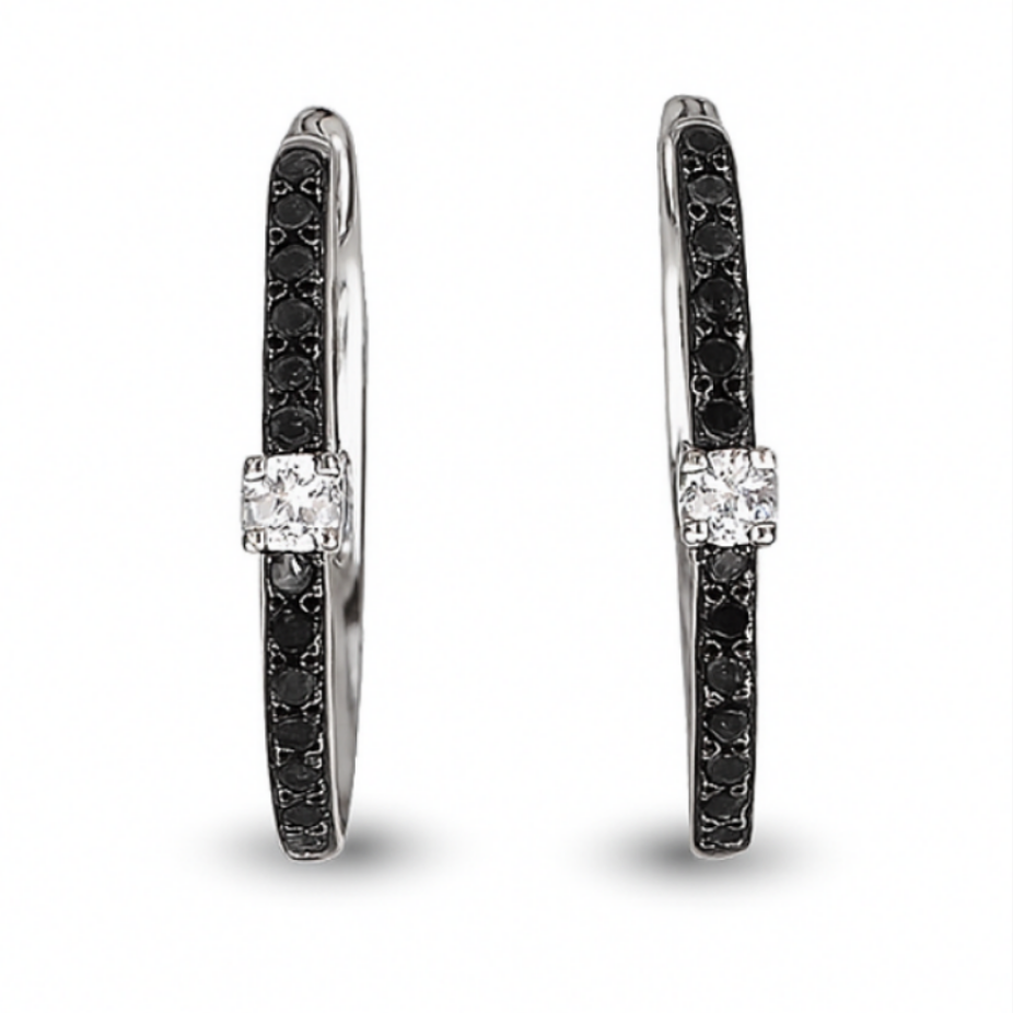 0.29 CT Black Diamond Hoops