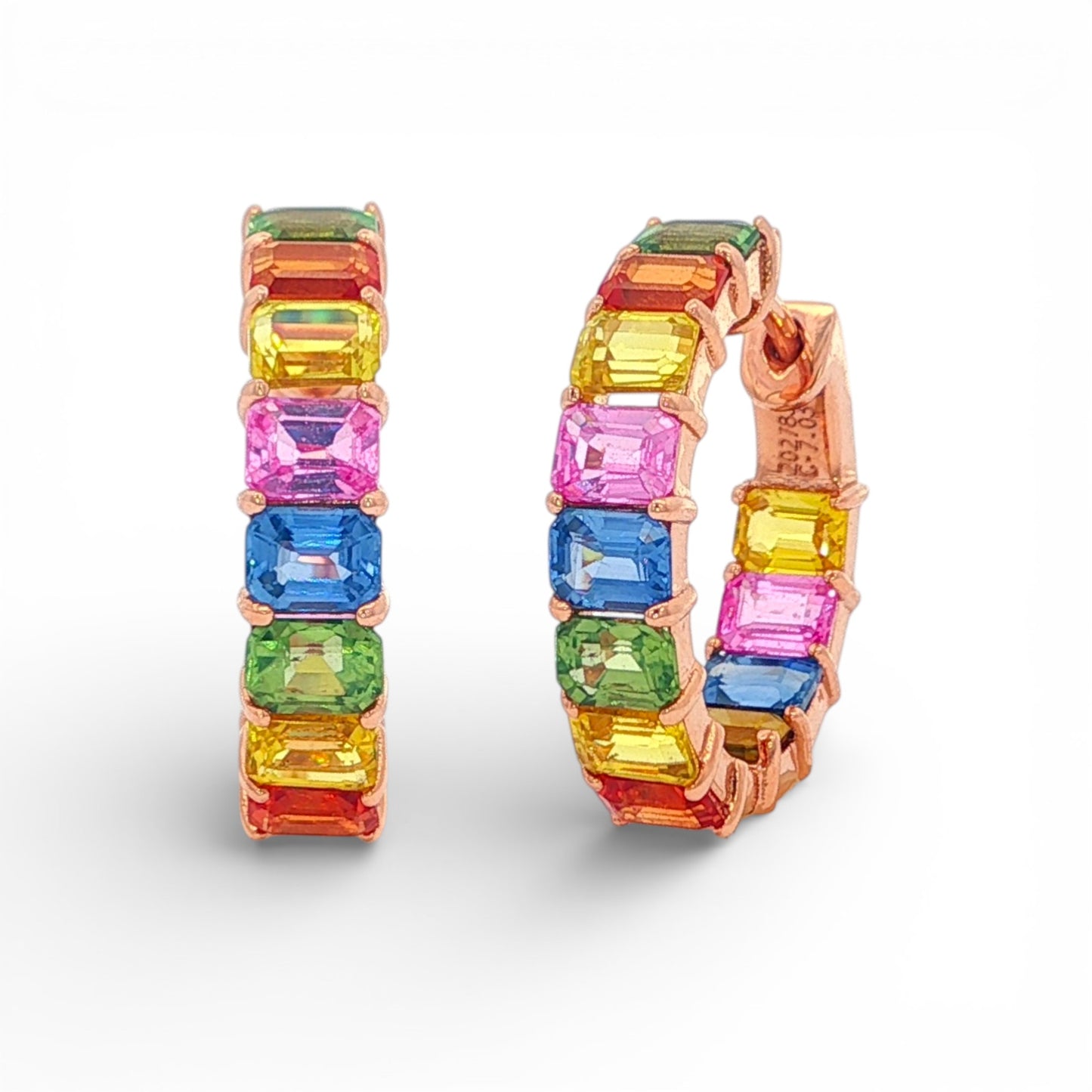 7.03 CT Multi Sapphires Earrings