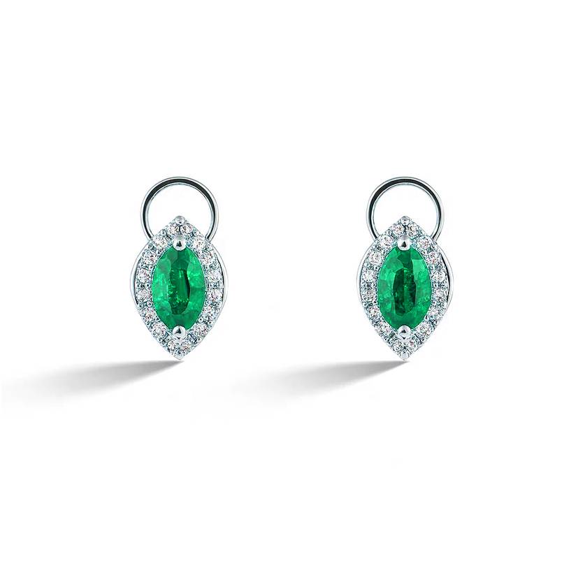 0.47 CT Emerald & Diamond Studs