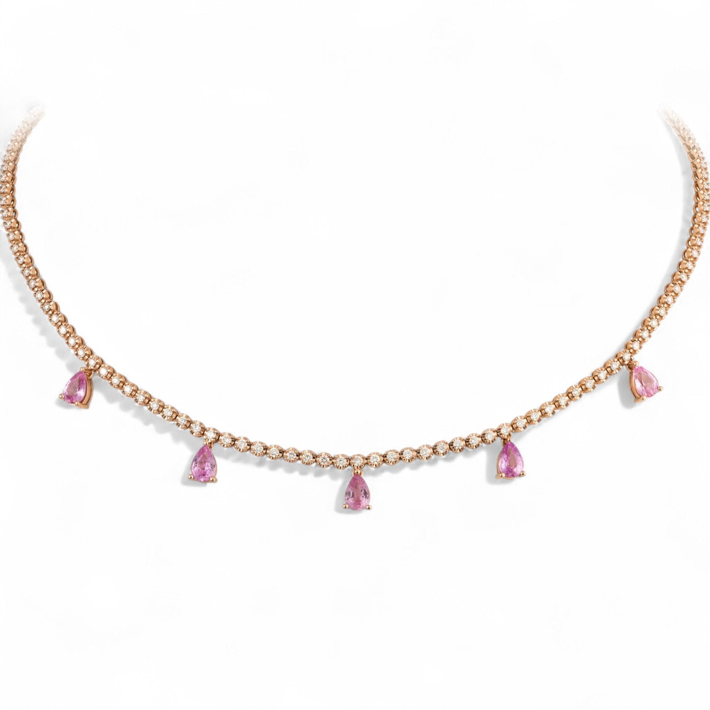 3.07 CT Pink Sapphire Necklace