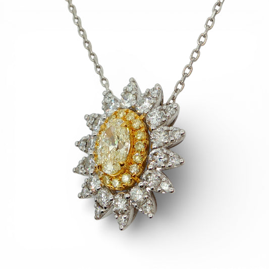 1.28 CT Yellow Diamond Pendant