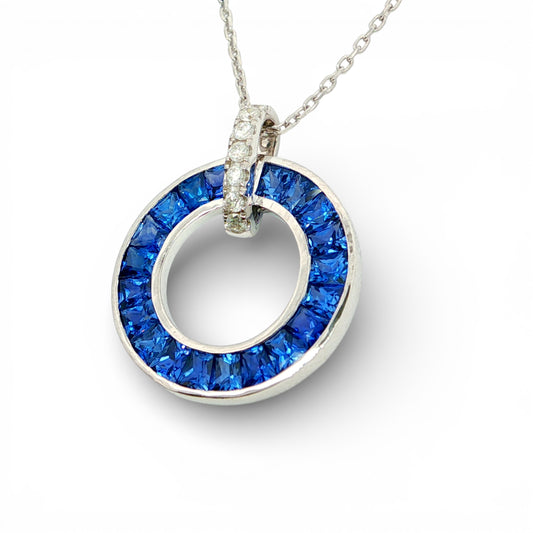 1.40 CT Blue Sapphires Pendant