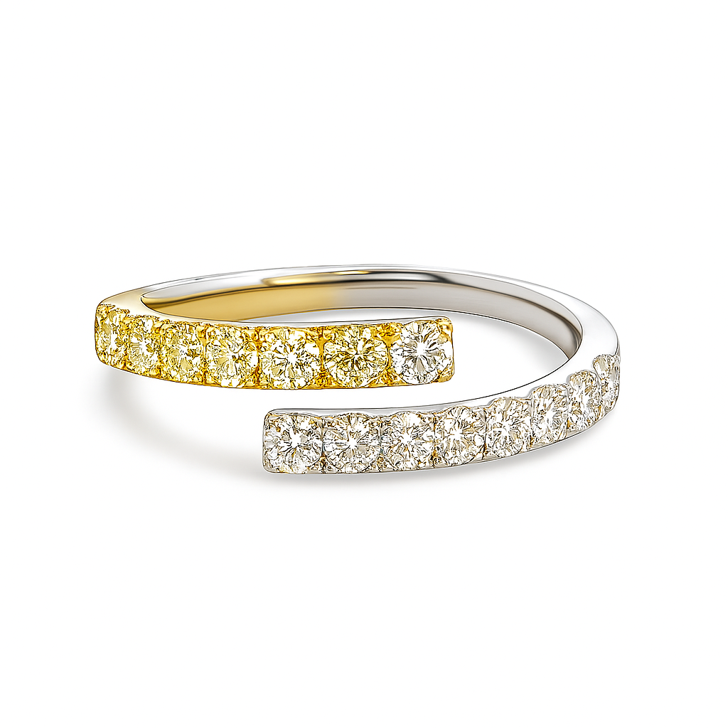 0.93 CT Yellow & White Diamond Band