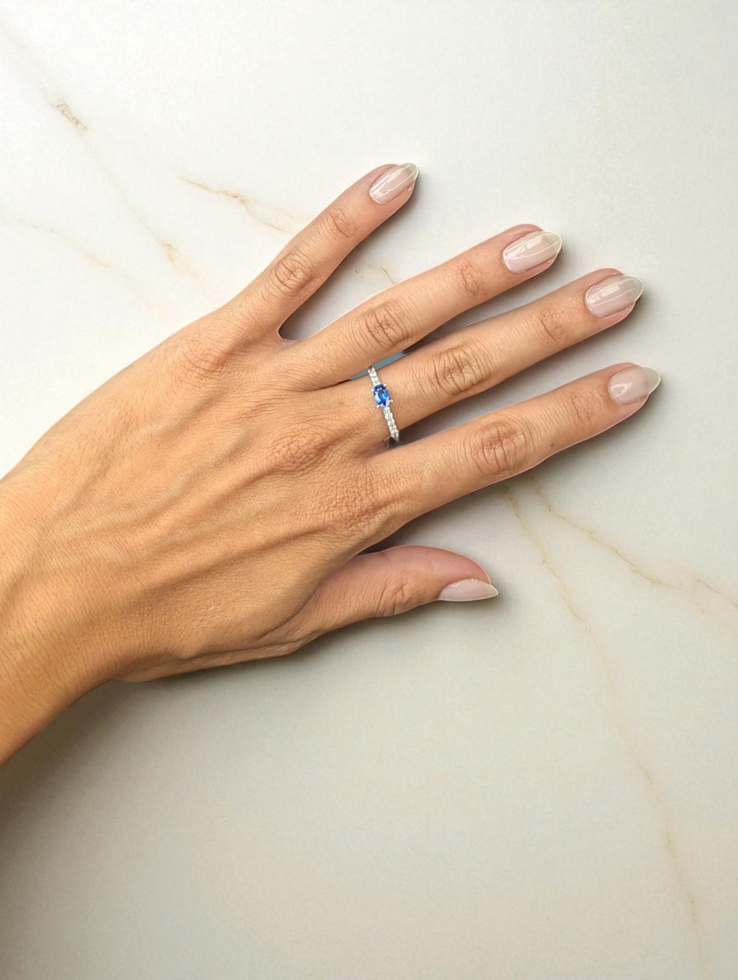 0.54 CT Sapphire & Diamond Ring