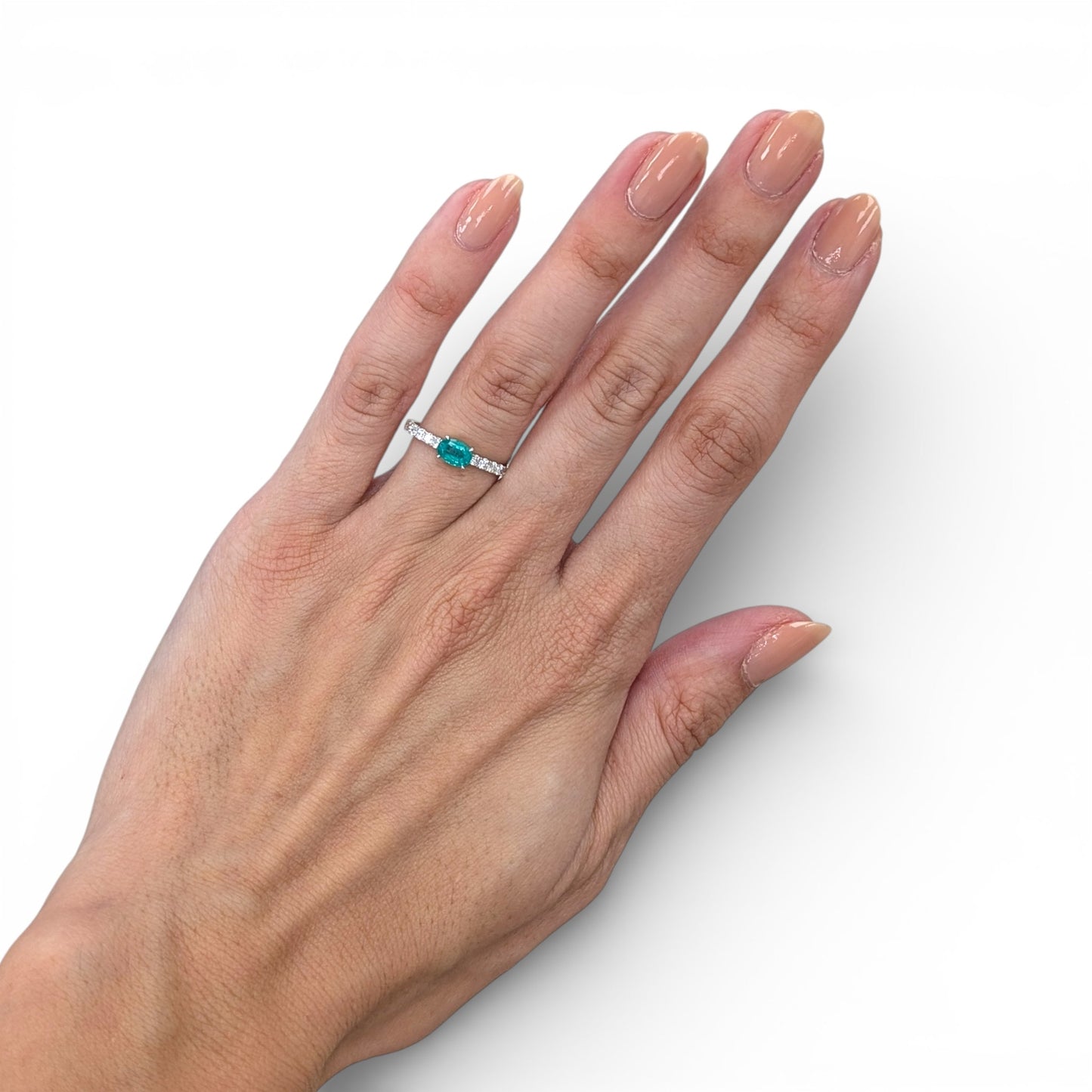 0.87 CT Emerald Elegance White Gold Ring