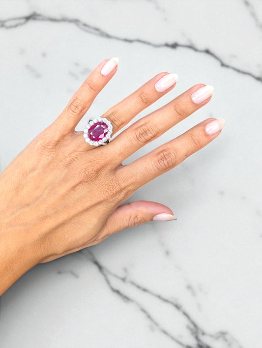 7.25 CT Ruby and Diamond Ring