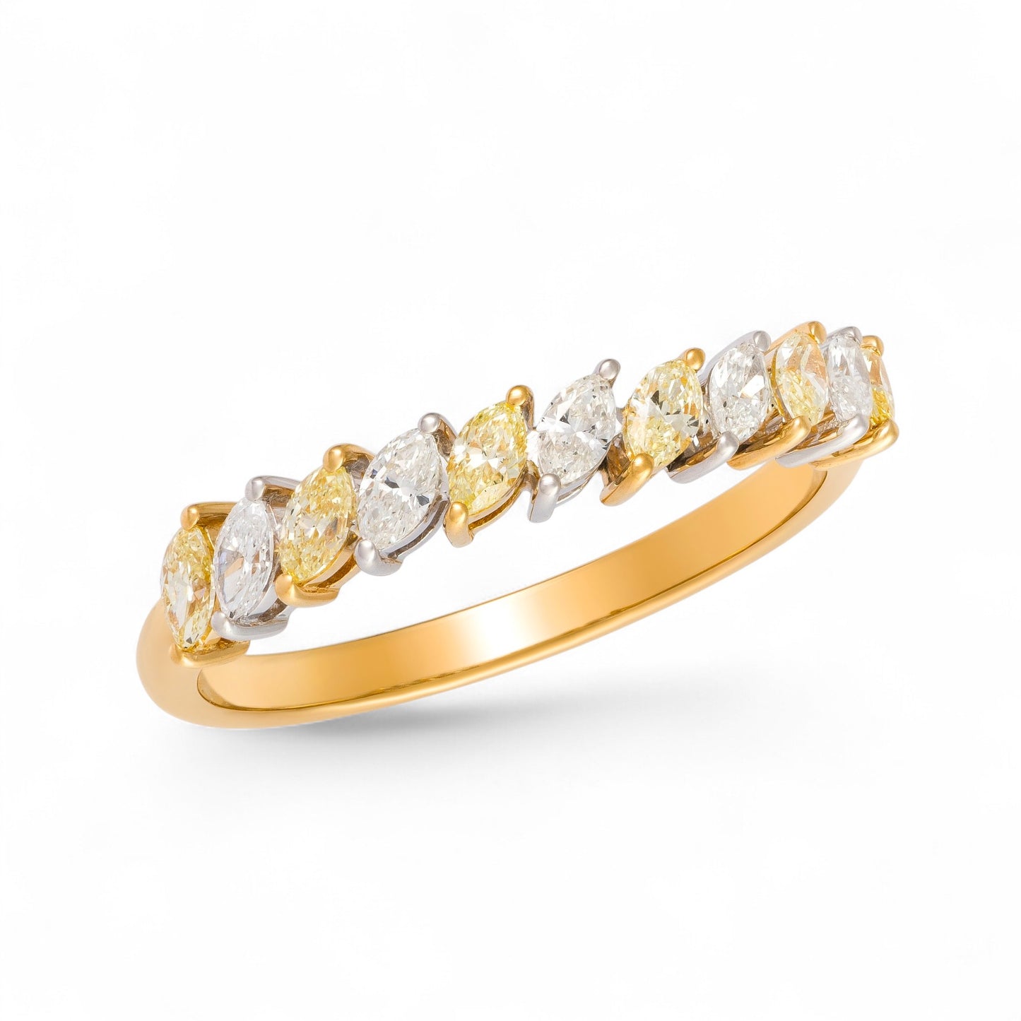 0.51 CT Yellow & White Diamond Ring