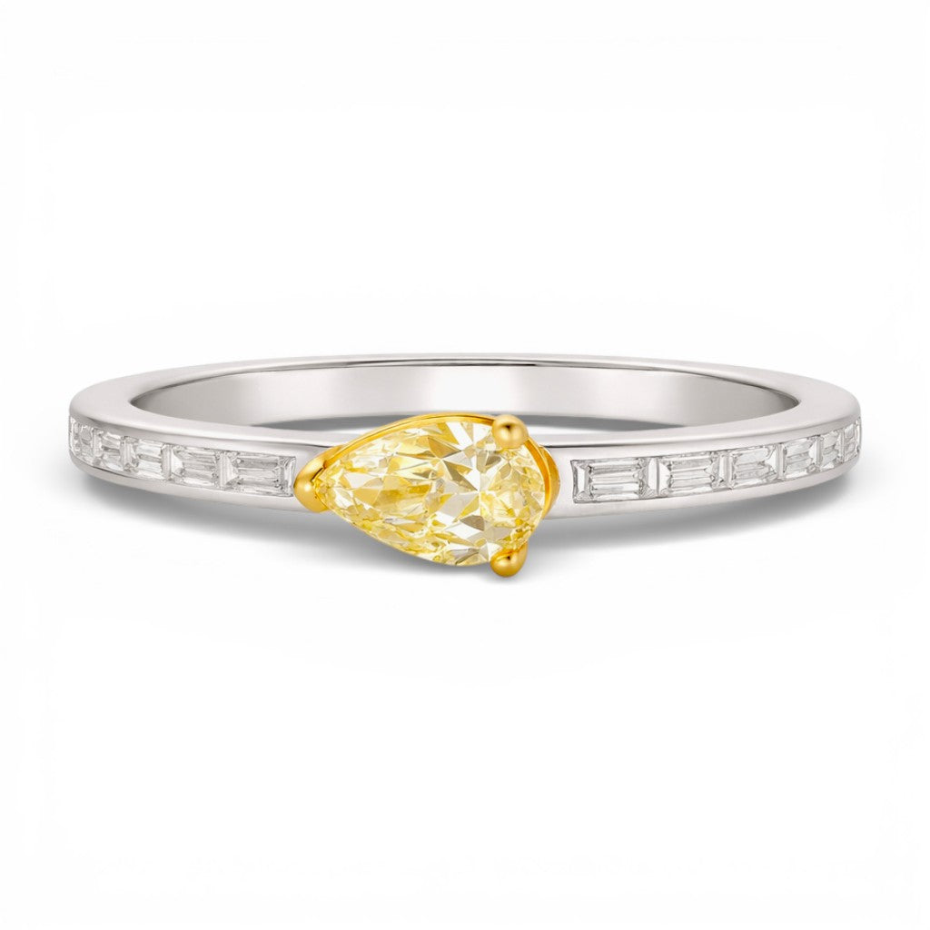 0.48 CT Yellow Diamond Ring