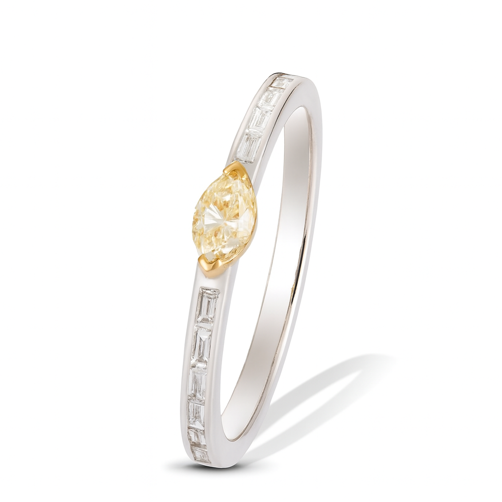 0.39 Yellow Diamond Ring