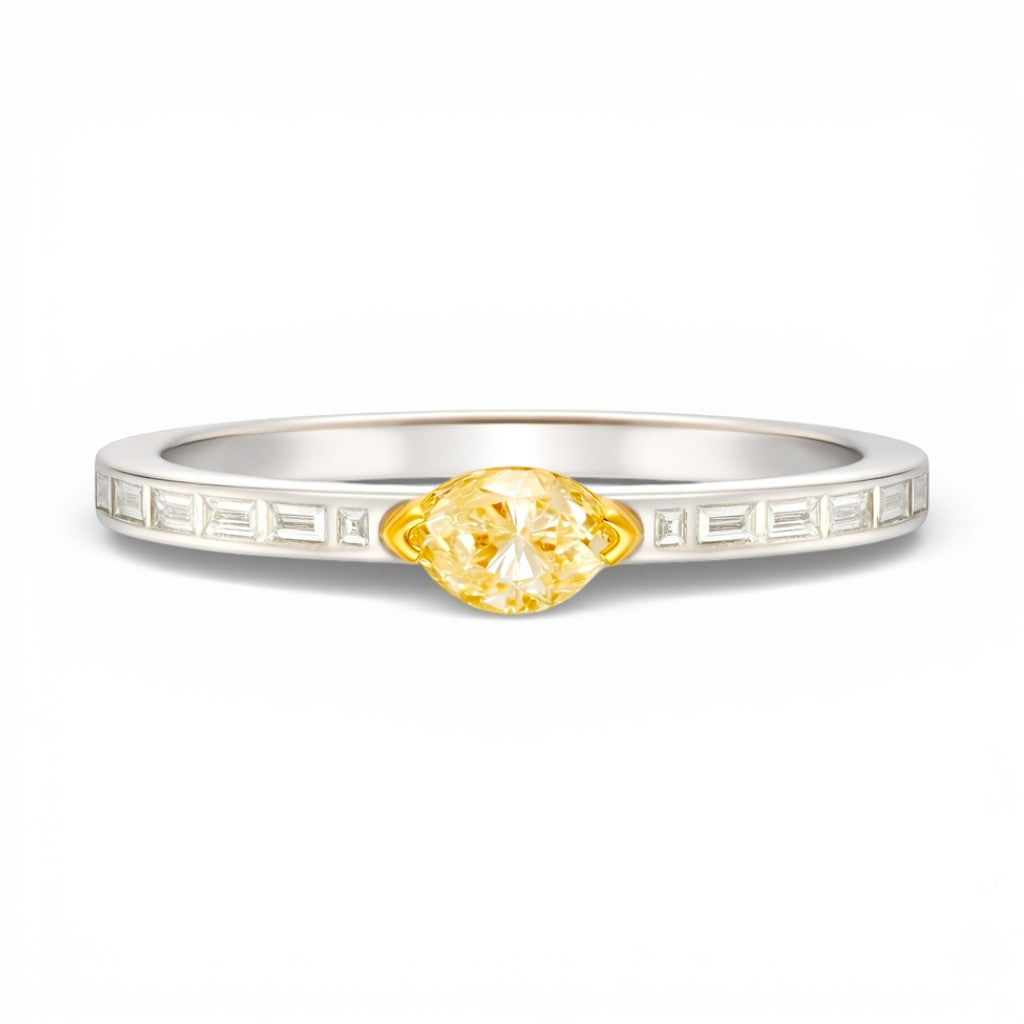 0.39 Yellow Diamond Ring