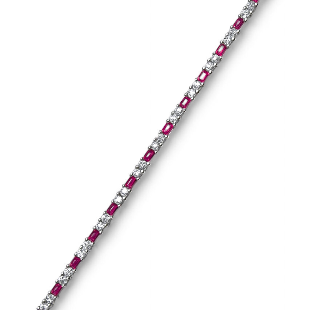 1.32 CT Ruby & White Gold Bracelet