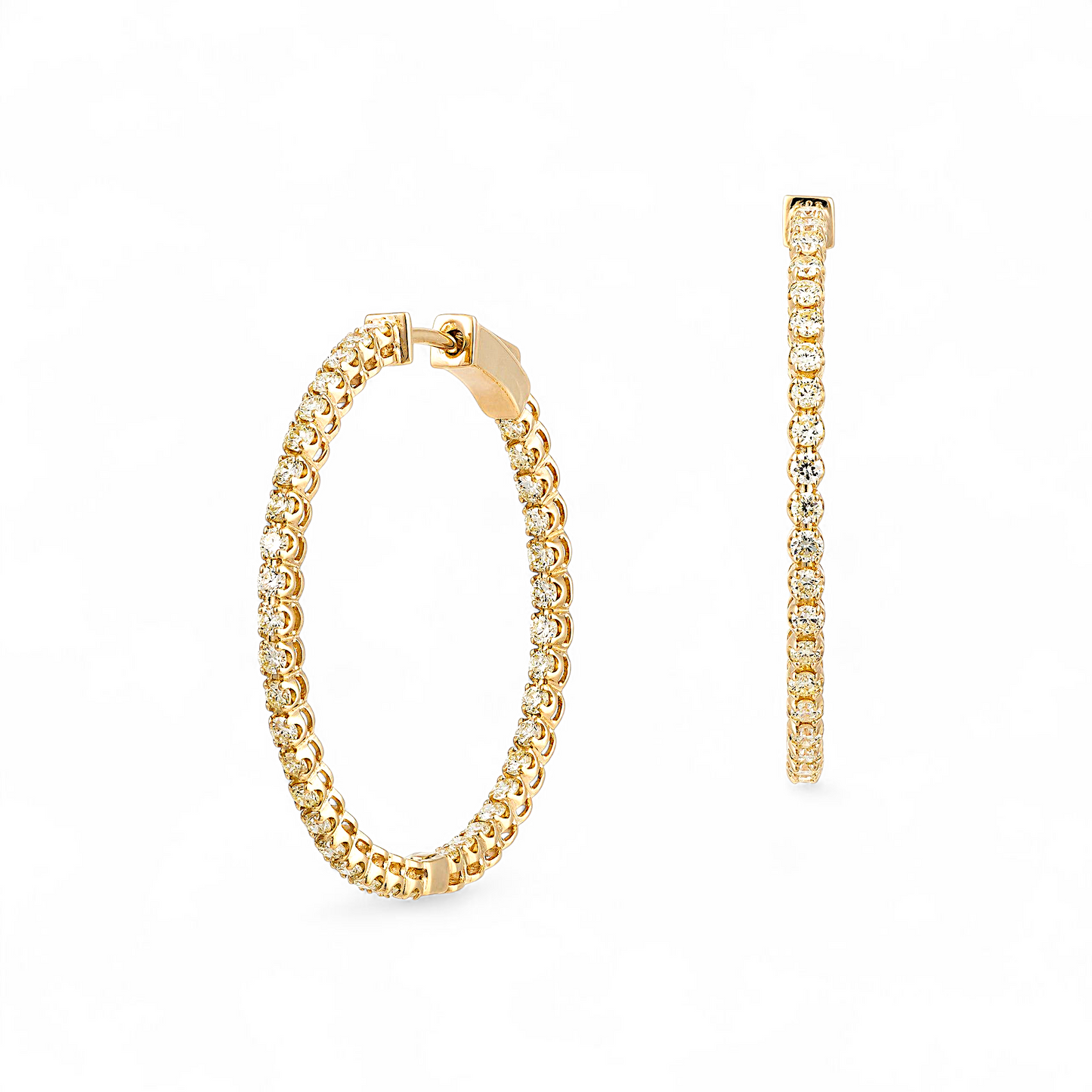 1.61 CT Yellow Diamond Hoop