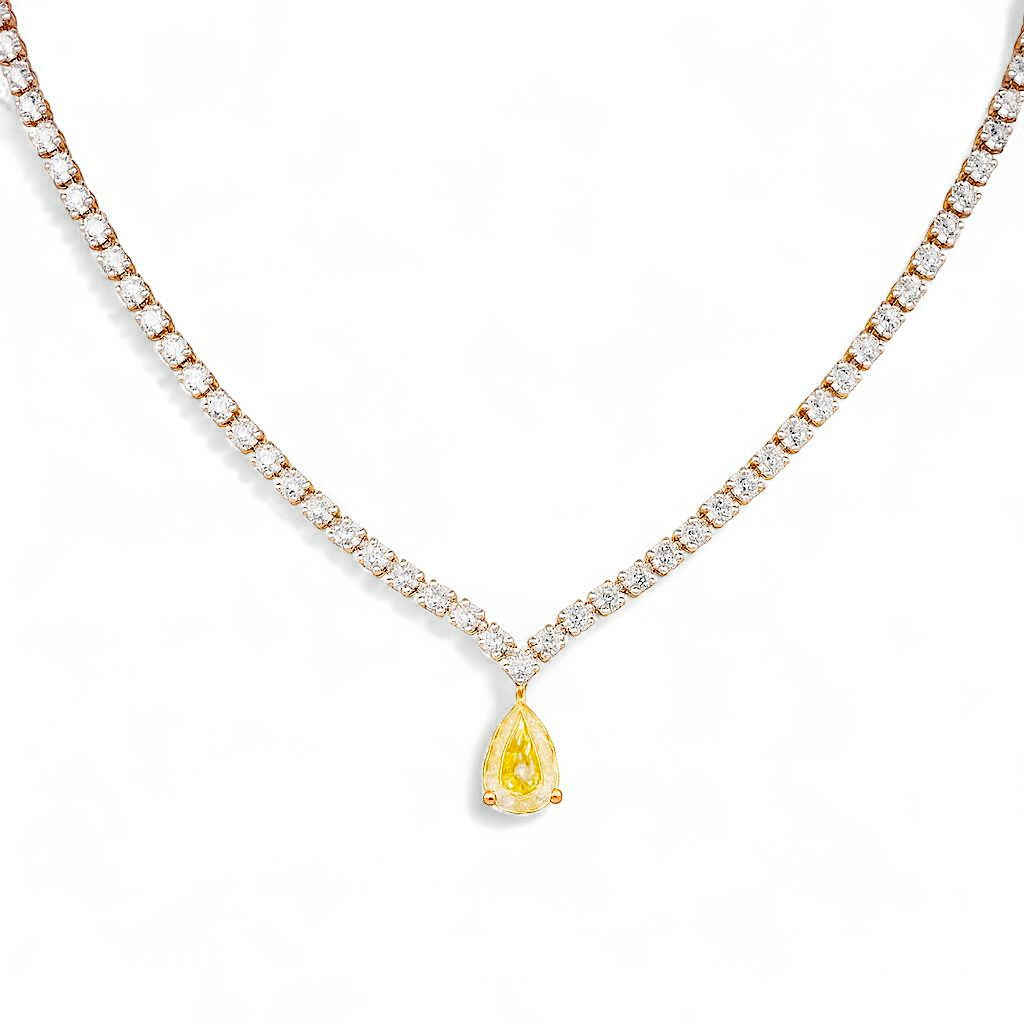 3.30 CT Yellow Diamond Necklace