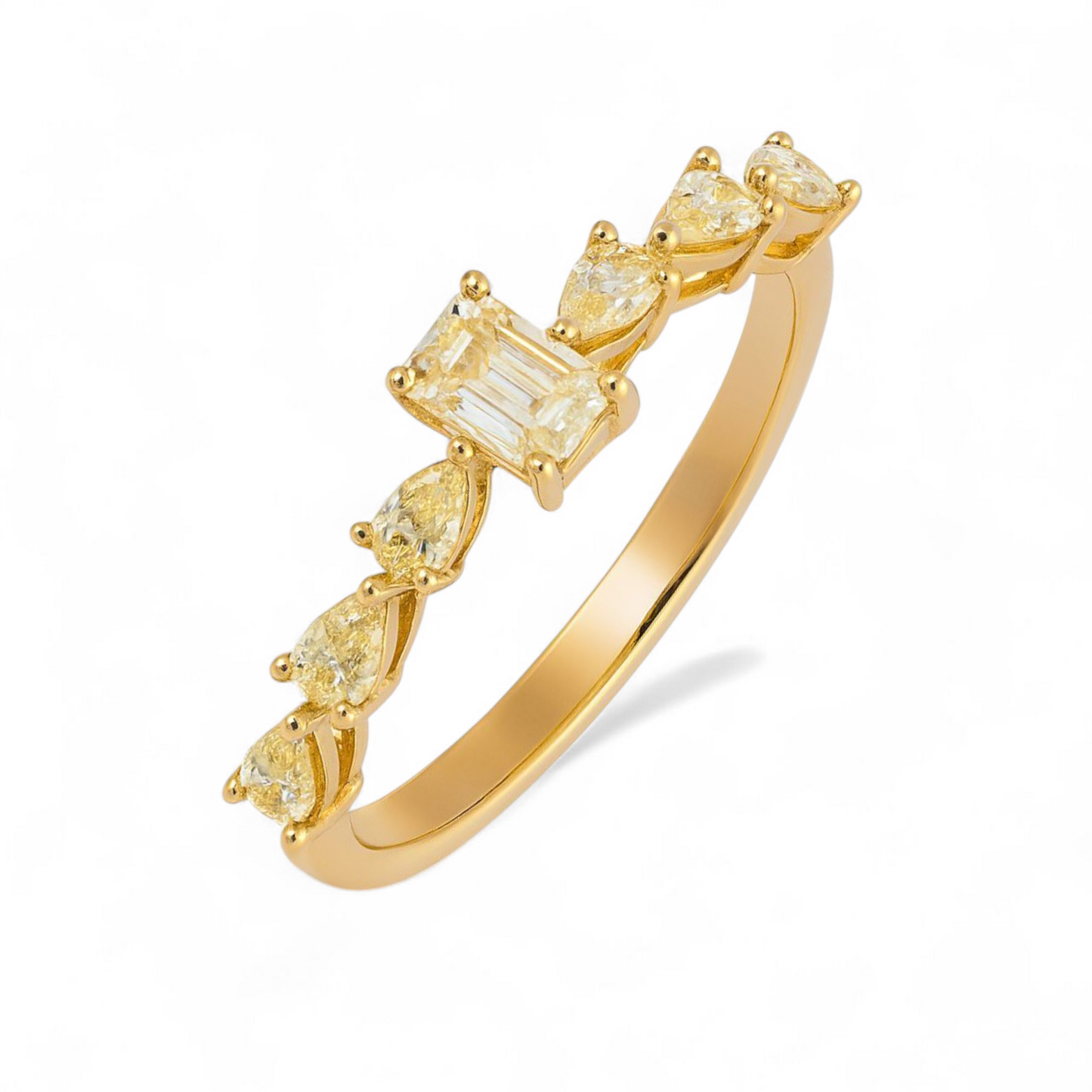 0.87 CT Gold Mixed-Cut Diamond Ring