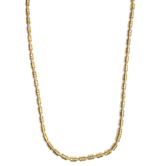 Gold Barrel Link  18" Necklace