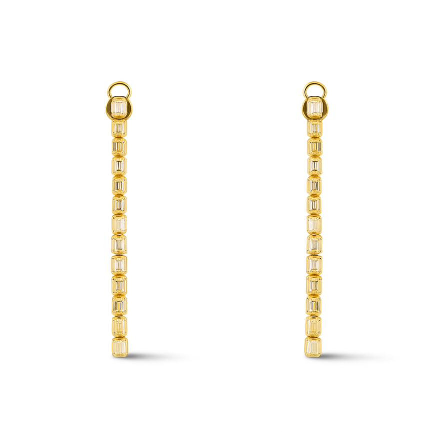 7.61 CT Yellow Diamond Earrings