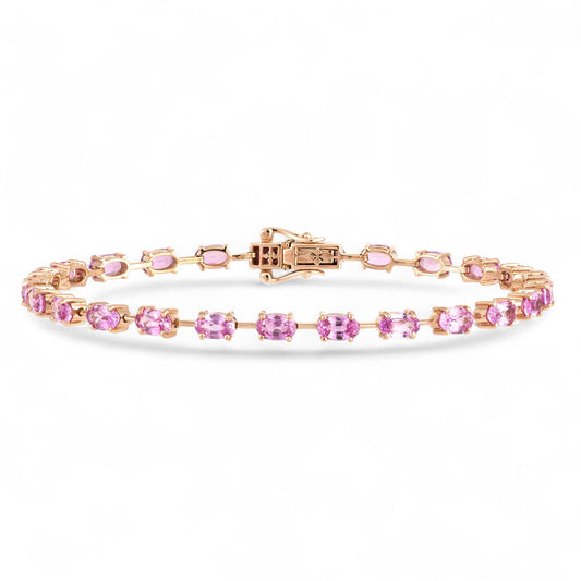 7.33 CT Pink Sapphire Bracelet