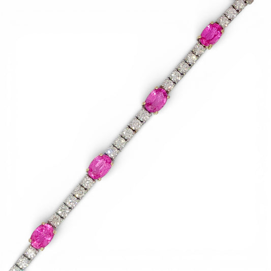 10.85 CT Pink Sapphire Bracelet