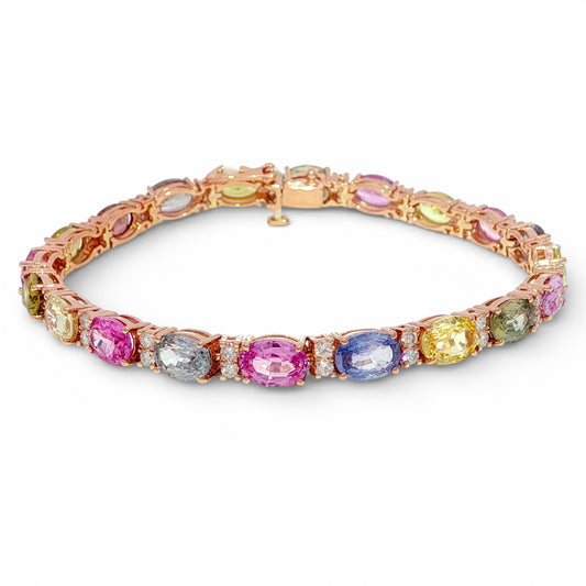 19.4 CT Multi Sapphire Bracelet