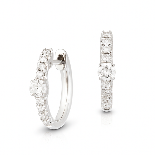 0.44 CT Diamond Hoops