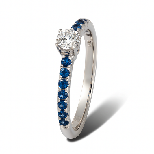 0.26 CT Sapphire and Diamond Ring