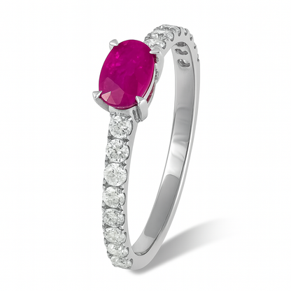 0.74 CT Ruby and Diamond Ring