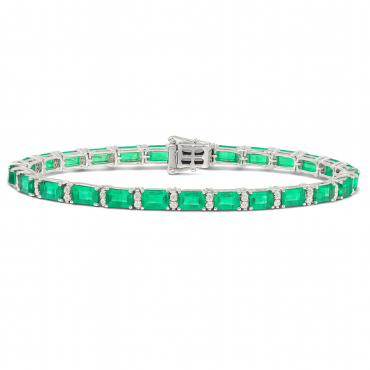 6.62 CT Emerald & Diamond Bracelet