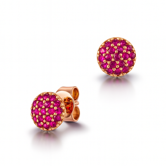 0.67 CT Ruby Pave Studs