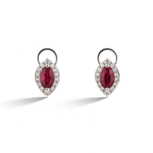 0.52 CT Ruby and Diamond studs