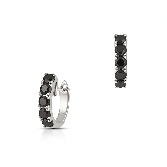 1.05 CT Black Diamond Huggies