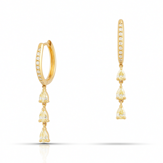 0.80 CT Yellow Diamond Dangle