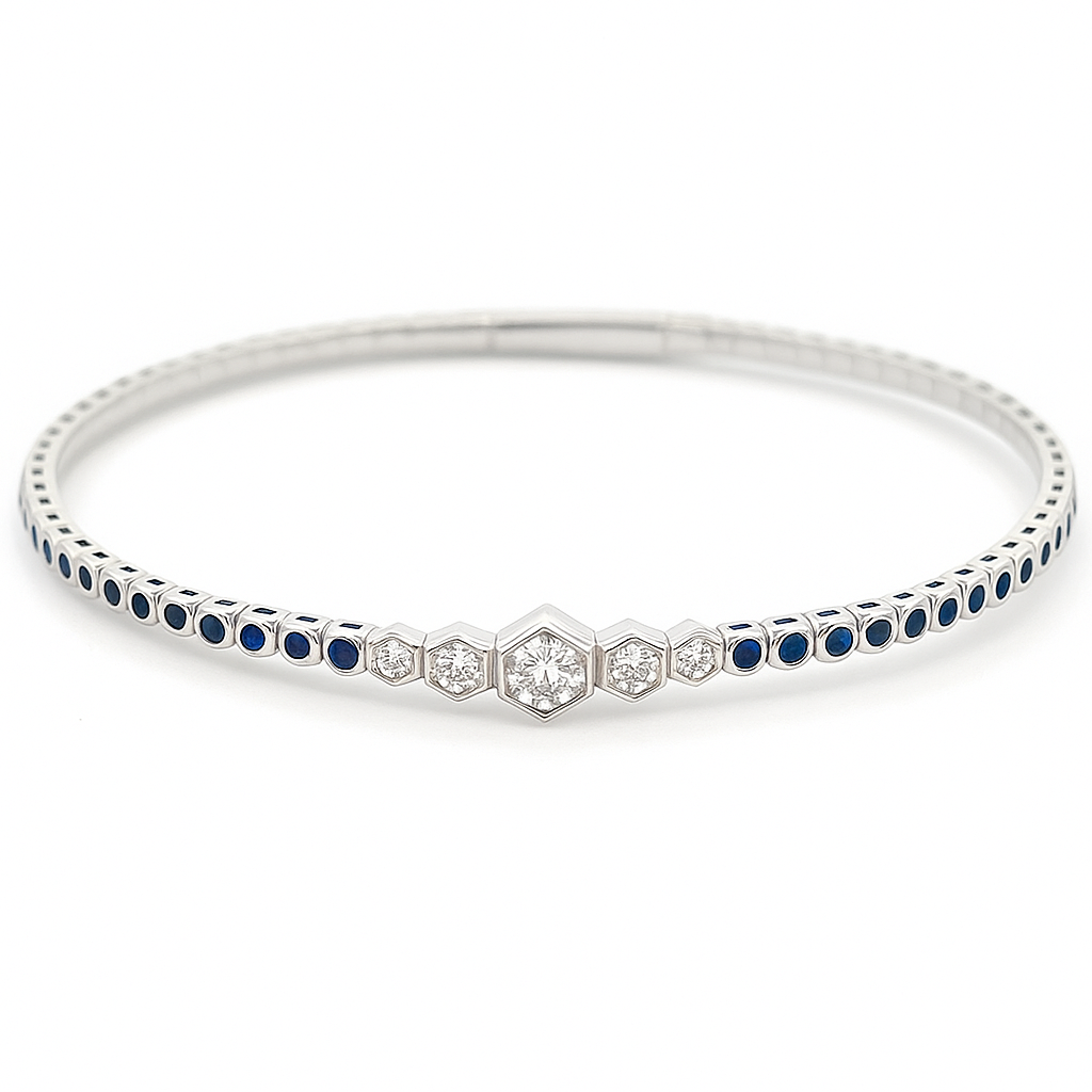 0.78 CT Sapphire & Diamond Bangle