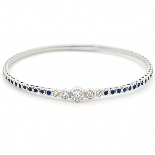 0.78 CT Sapphire & Diamond Bangle