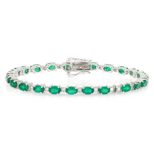 5.54 CT Emerald & Diamond Bracelet